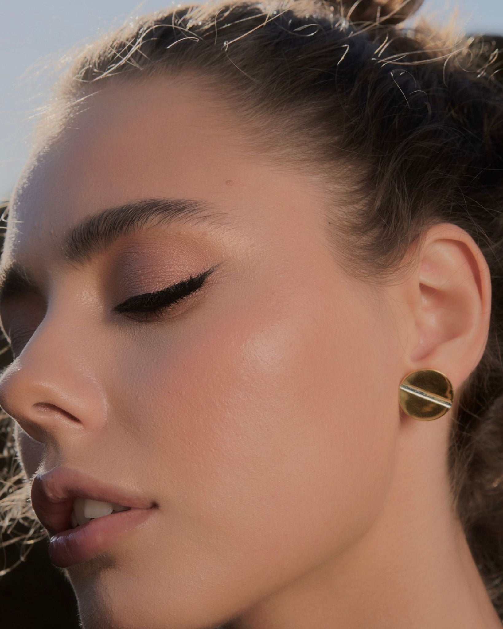 Nila 2 in 1 stud statement earrings, gold stud earrings