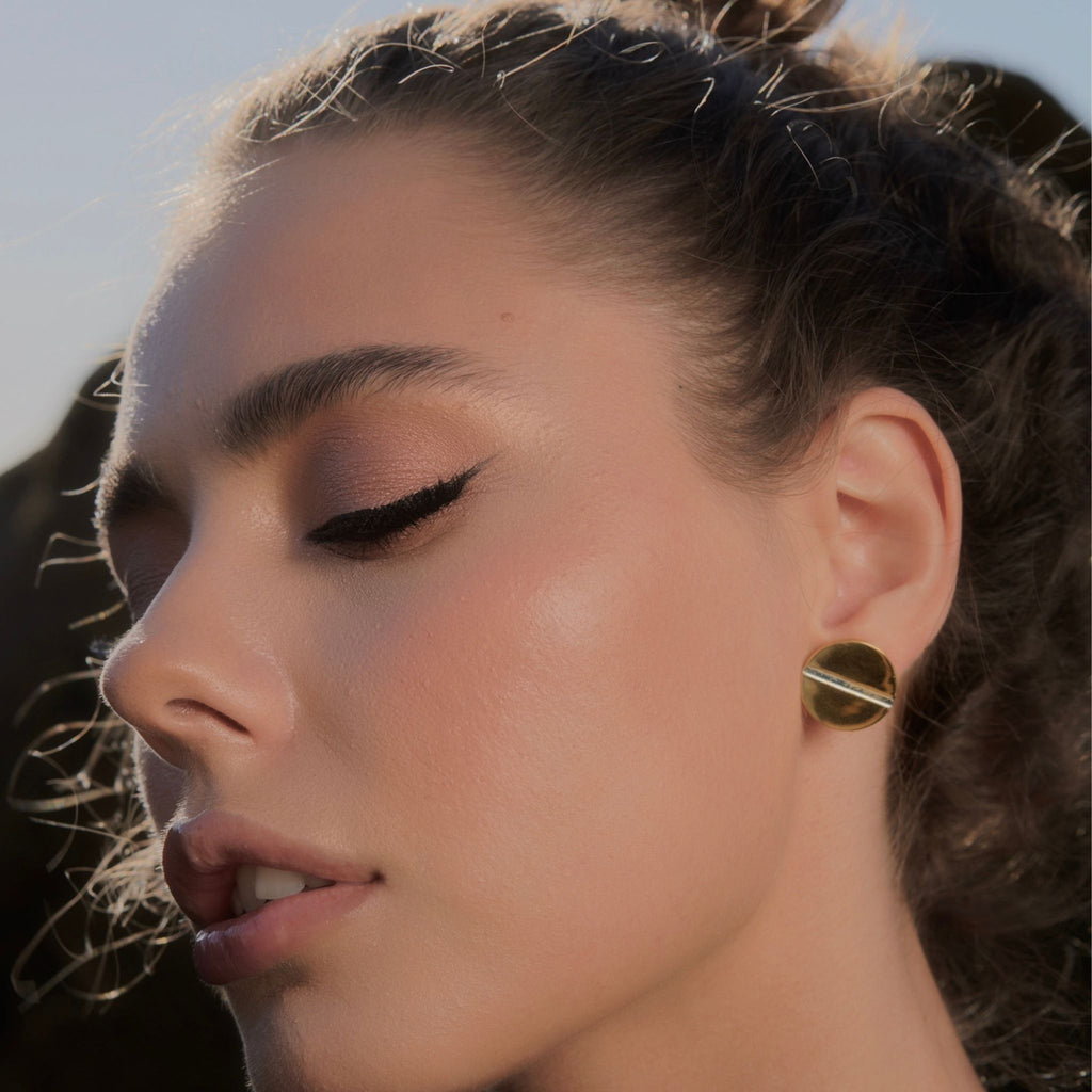 Nila 2 in 1 stud statement earrings, gold stud earrings